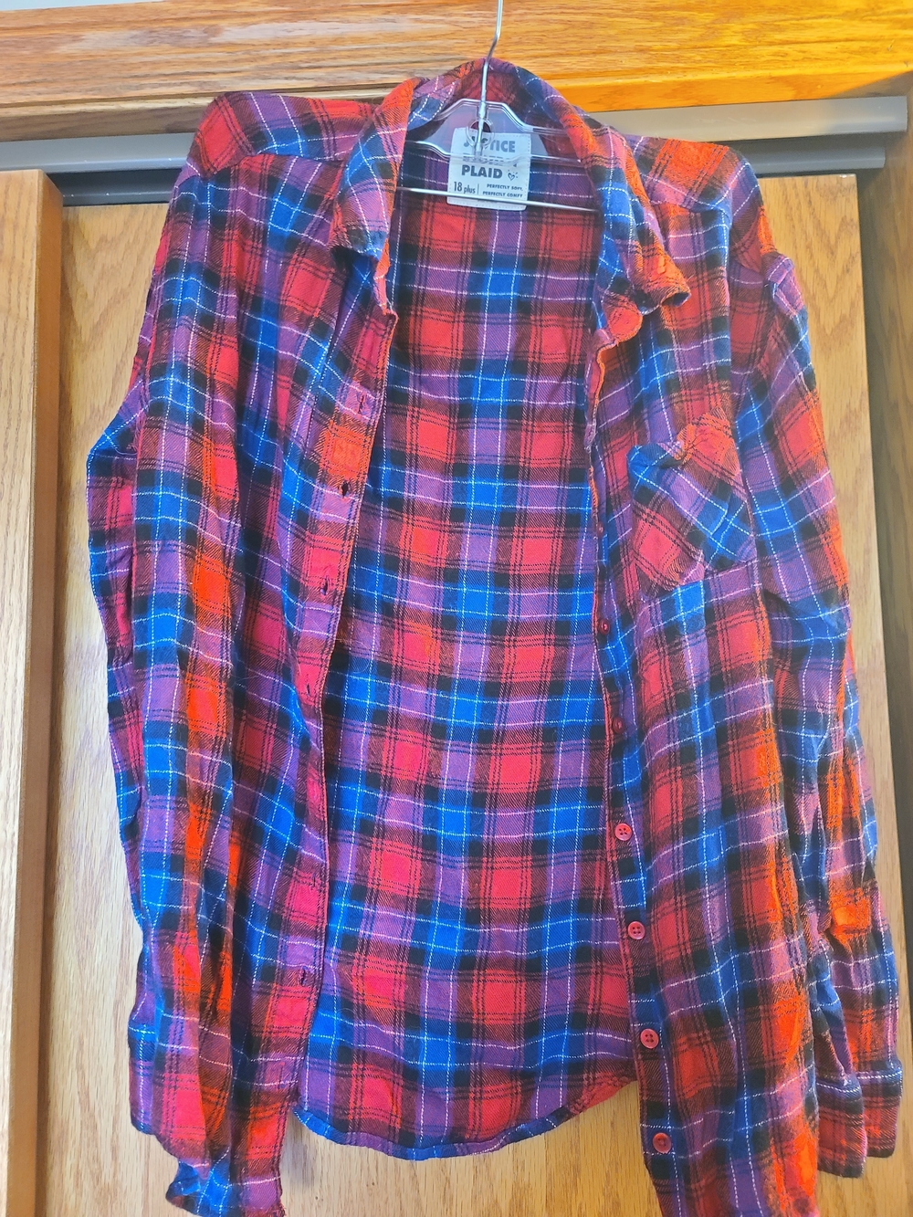 Justice Red and Blue Plaid Shirt